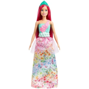Barbie Poupée Royal Dreamtopia Cheveux Roses avec Corsage Scintillant, Jupe À Fleurs Mulitcolores Et Accessoire pour Cheveux, Jouet Enfant, A Partir De 3 Ans, HGR15