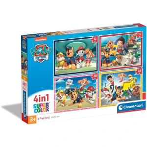 Clementoni - Pat'Patrouille - 4 Puzzles de 12, 16, 20 et 24 Pièces - Jeu de Patience et de Réflexion - Format Paysage - Image Net - 19 x 14 Cm - Pour Enfants À Partir de 3 Ans