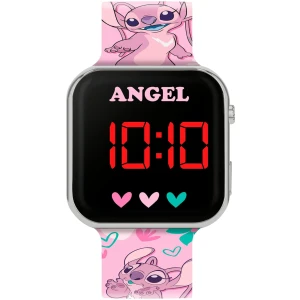 DISNEY Lilo and Stitch LAS4087 Montre LED, rose, taille unique, Sangle