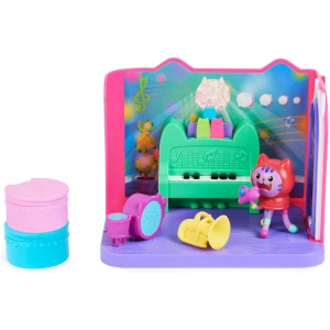 Gabby et la Maison Magique - Gabby Dollhouse - Playset La Salle De Musique DJ Miaou - 1 Figurine + Accessoires - Pièce Pour Maison de Poupée - Dessin Animé Gabby Chat - Jouet Enfant 3 Ans et +