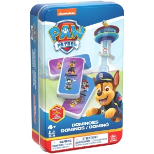 LA PAT PATROUILLE - BOITE METAL DOMINOS La Pat' Patrouille - Paw Patrol - Jeu de Société Dominos - 28 Dominos Héros Pat' Patrouille - Jouer Avec Patience et Raisonnement - Jouet Enfant 4 Ans et +