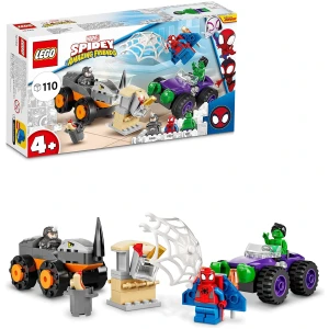 LEGO 10782 Marvel Spidey et Ses Amis Extraordinaires Le Combat des Camions, Hulk Contre Le Rhino, Jouet Enfants +4 Ans