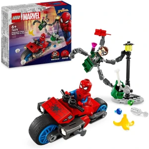 Lego 76275 Marvel La Course-Poursuite en Moto : Spider-Man Contre Docteur Octopus, Jouet de Construction avec Moto avec Canons, Cadeau pour Garçons, Filles et Fans de Super-Héros Dès 6 Ans