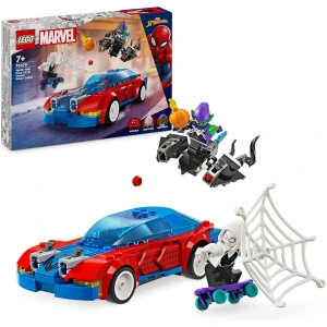 Lego 76279 Marvel La Voiture de Course de Spider-Man Contre Le Bouffon Vert Venomisé, Minifigurines de Super-héros avec Véhicules à Construire, Cadeau pour Garçons et Filles Dès 7 Ans