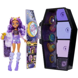 Monster High Coffret Monstrueux Secrets, Poupée Mannequin Clawdeen Wolf, Série Look Irisé, avec Casier Cerceuil Et Plus De 21 Accessoires, Jouet pour Enfant de 4 Ans et Plus, HNF74