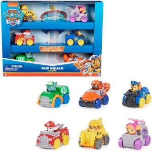 Paw Patrol - Pat Patrouille - COFFRET 6 RACERS PUP SQUAD - Voiture Pat Patrouille Et Figurine À Collectionner - Jouet Pat Patrouille - Pat Patrouille Jouet - Voiture Enfant - Jouet Enfant 3 Ans et +