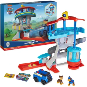 Paw Patrol - Pat Patrouille - Tour DE CONTRÔLE - Jouet Pat Patrouille De 50 Cm - avec Périscope, Missions, Toboggan, 7 Cartes 1 Véhicule Et 2 Figurines Chase - Pat Patrouille Jouet Enfant 3 Ans et +