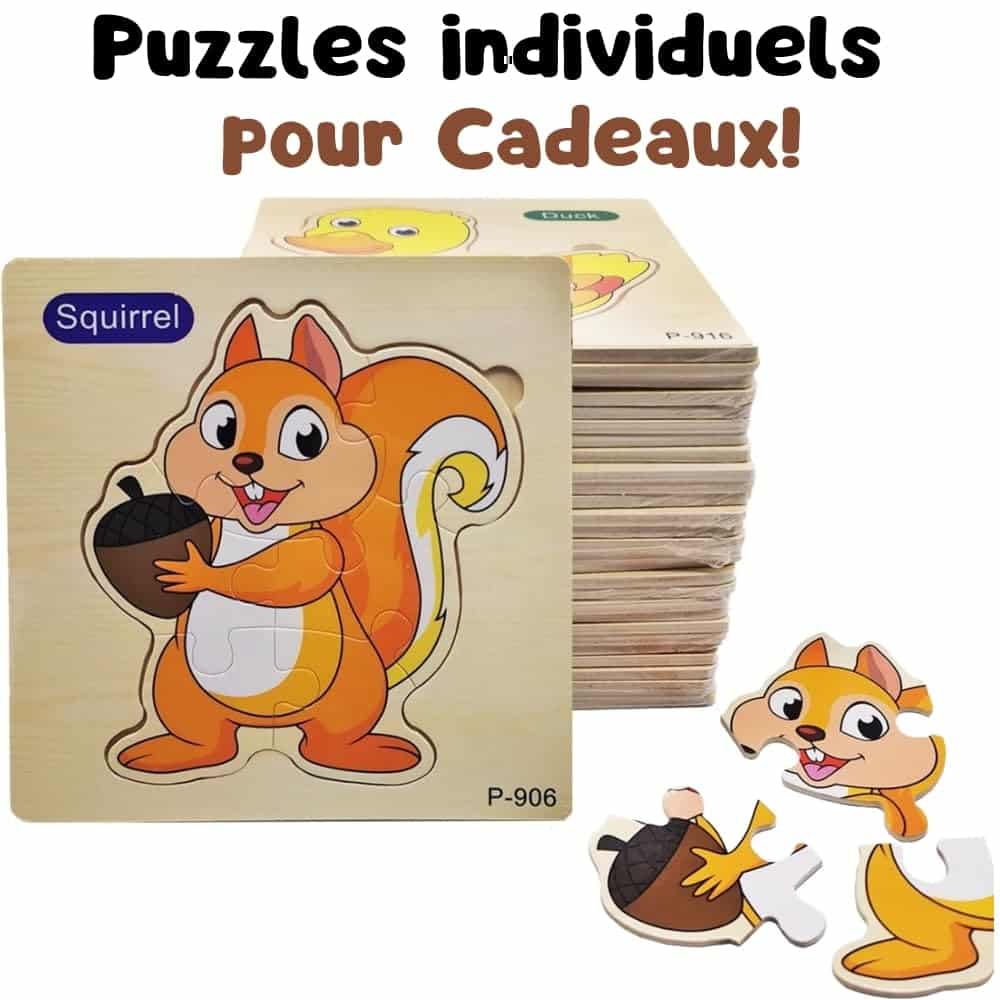 Lot de 16 puzzles en bois EnfantCado animaux – Image 5