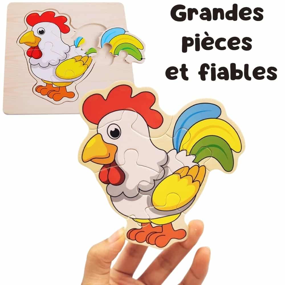 Lot de 16 puzzles en bois EnfantCado animaux – Image 4