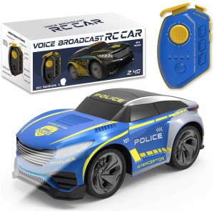 Voiture Police Télécommandée EnfantCado avec Fonctions Vocales et Sirène