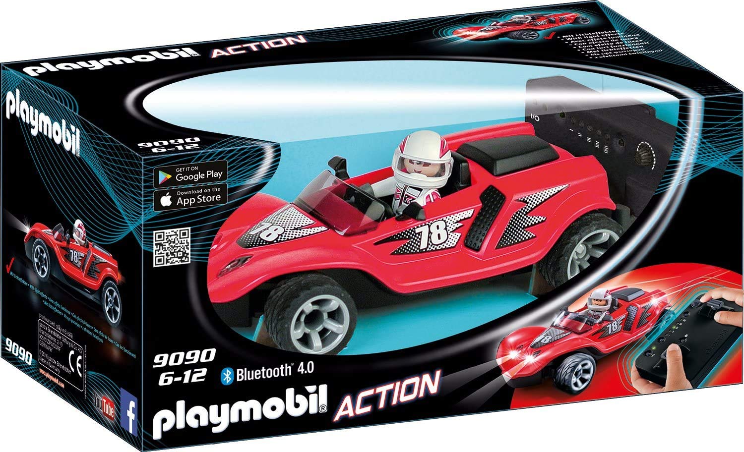 Voiture de Course Rouge Radiocommandée Playmobil Action Pilote Télécommande