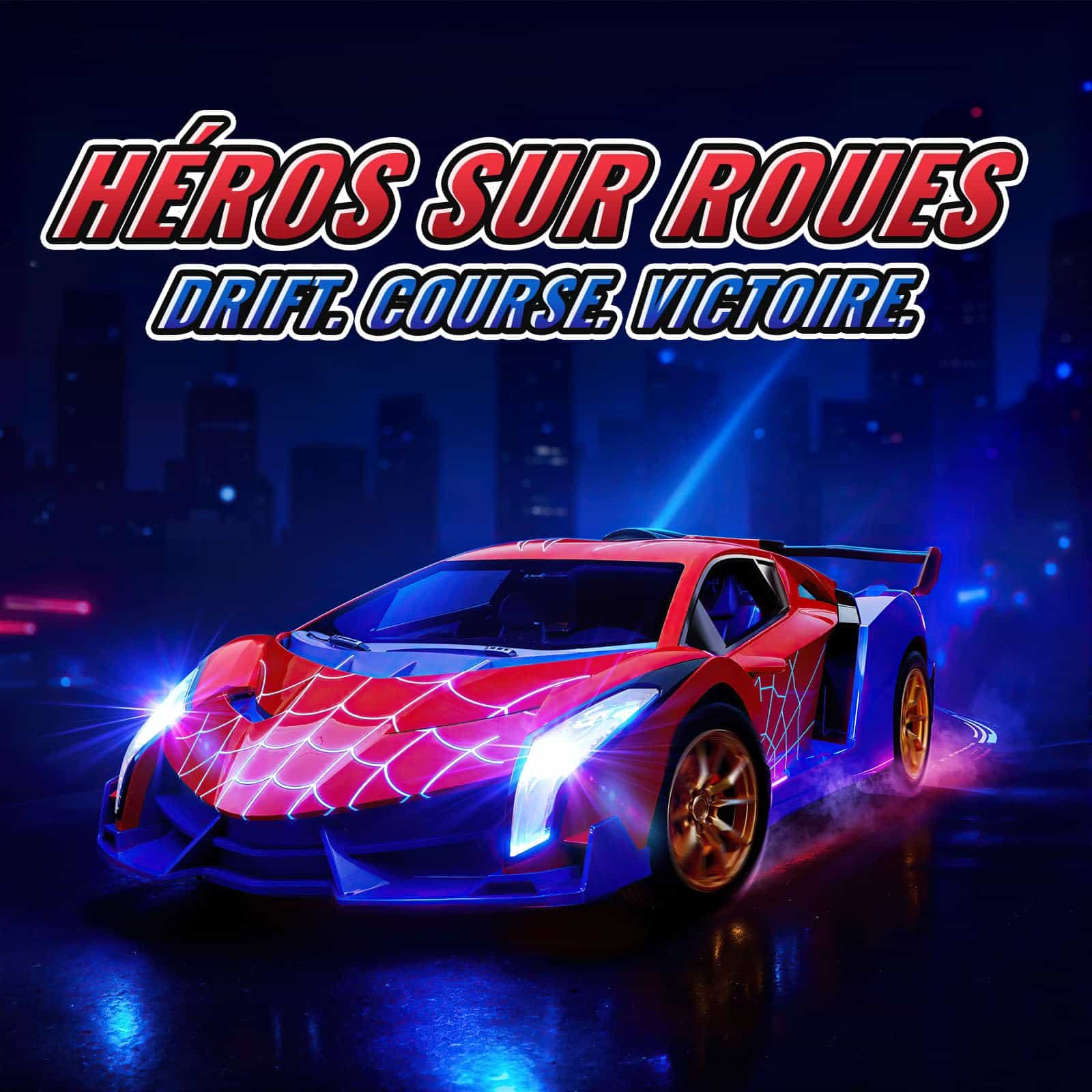 Voiture télécommandée EnfantCado araignée lumineuse drift 1/18 – Image 2