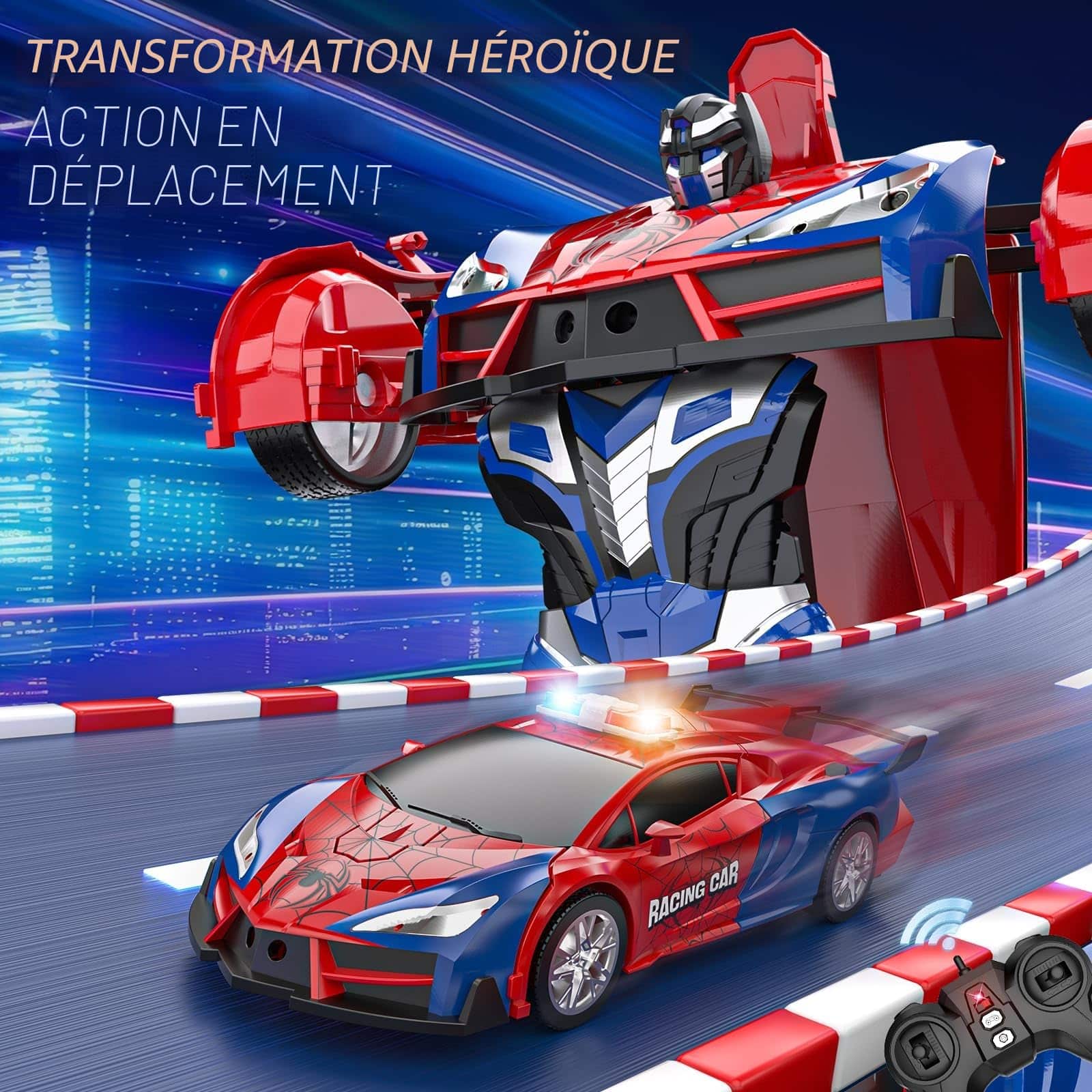 Voiture télécommandée transformable EnfantCado 2 en 1 Spider Robot – Image 2