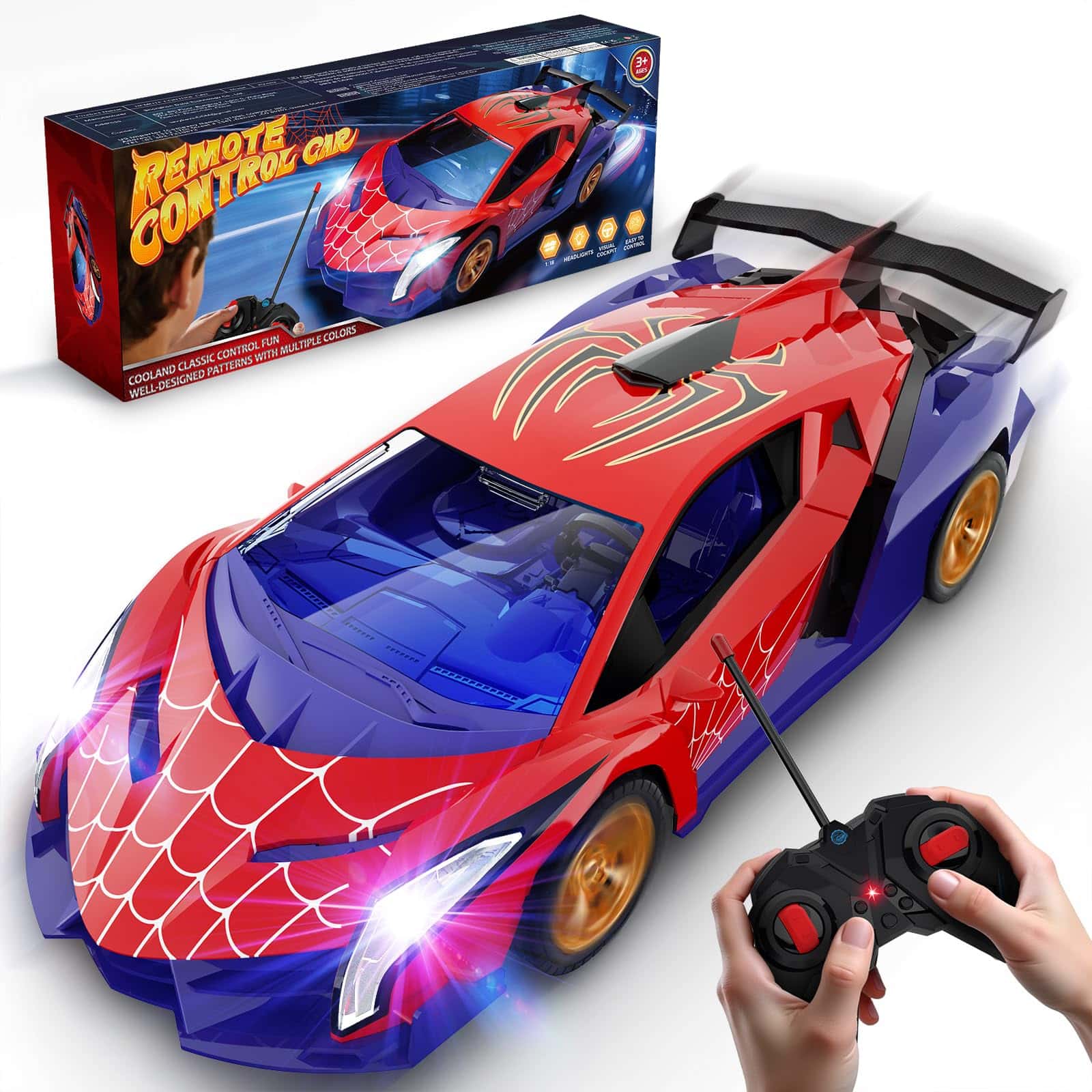 Voiture télécommandée EnfantCado araignée lumineuse drift 1/18