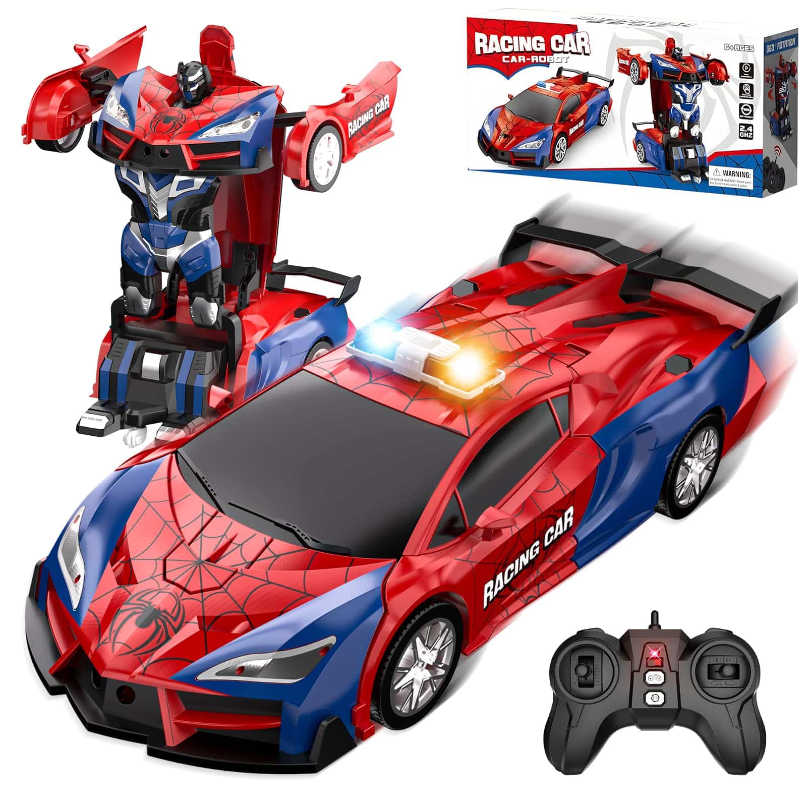 Voiture télécommandée transformable EnfantCado 2 en 1 Spider Robot
