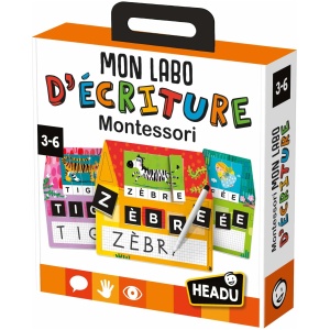 Jeu éducatif Montessori Headu Mon Labo d'Écriture pour apprendre à lire et écrire