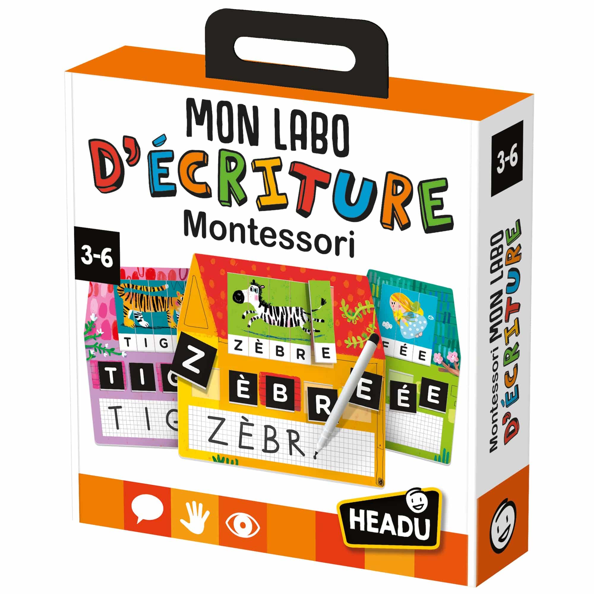 Jeu éducatif Montessori Headu Mon Labo d'Écriture pour apprendre à lire et écrire