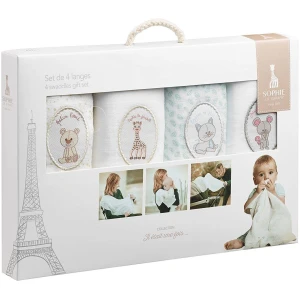 Set 4 Langes Coton Sophie la Girafe 70×70 cm Naissance