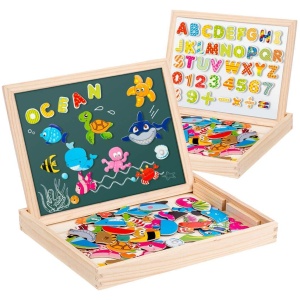Puzzle magnétique en bois EnfantCado 130 pièces avec tableau double face