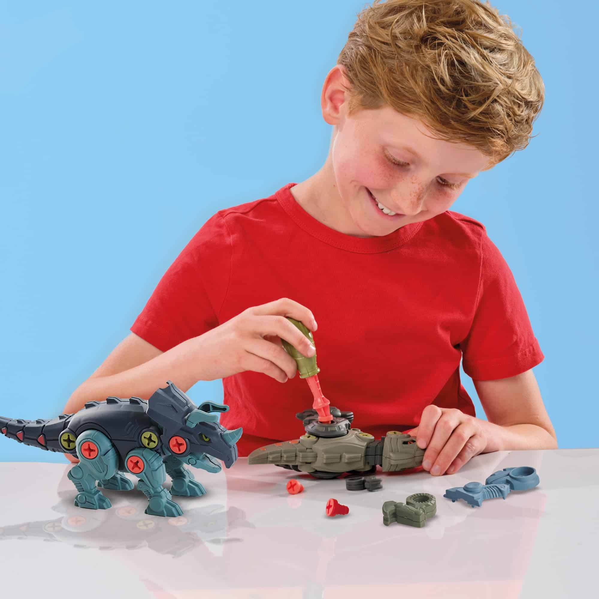 Kit Construction Dinos à Vis EnfantCado T-Rex et Tricératops – Image 3
