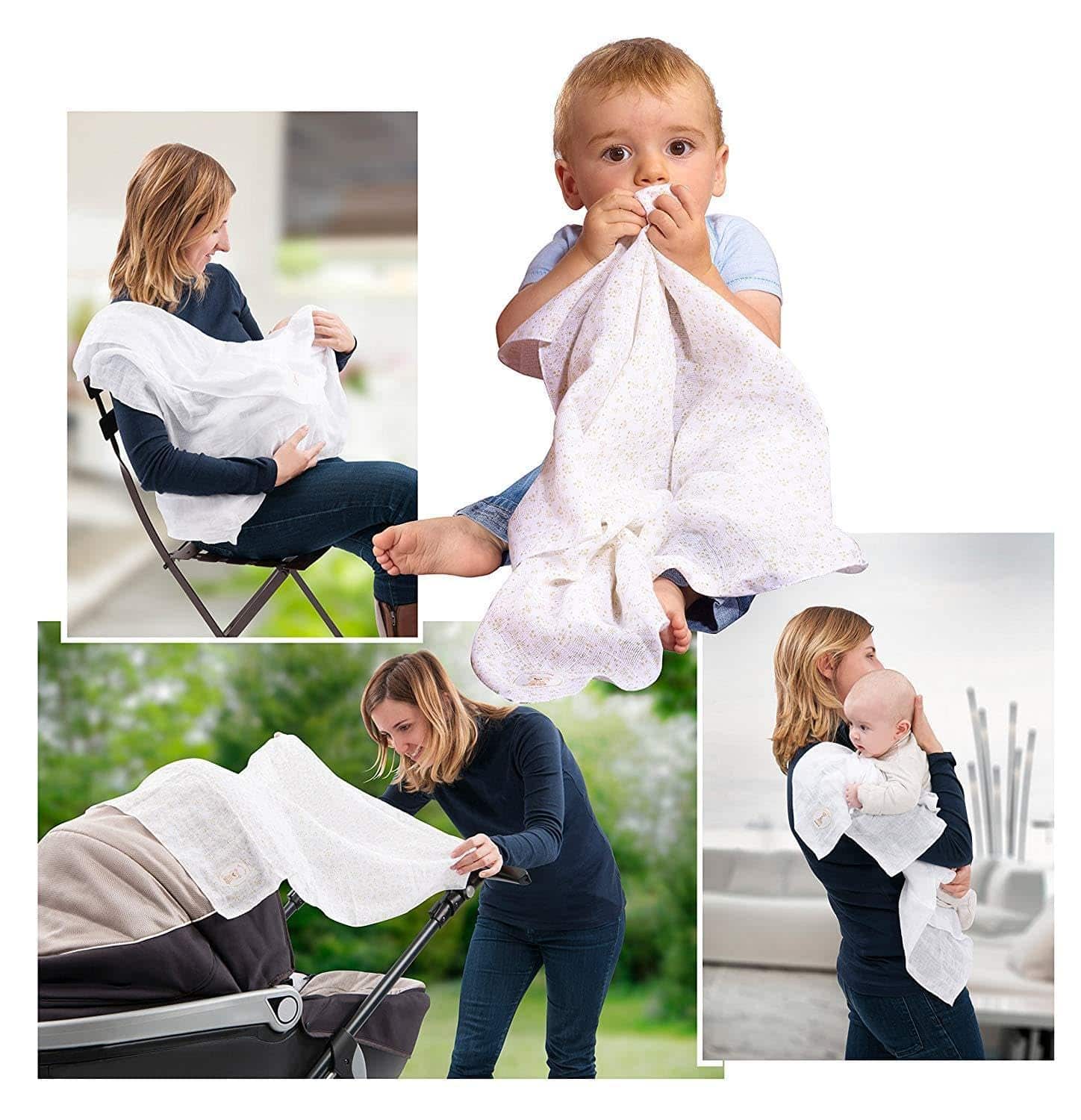 Set 4 Langes Coton Sophie la Girafe 70×70 cm Naissance – Image 5