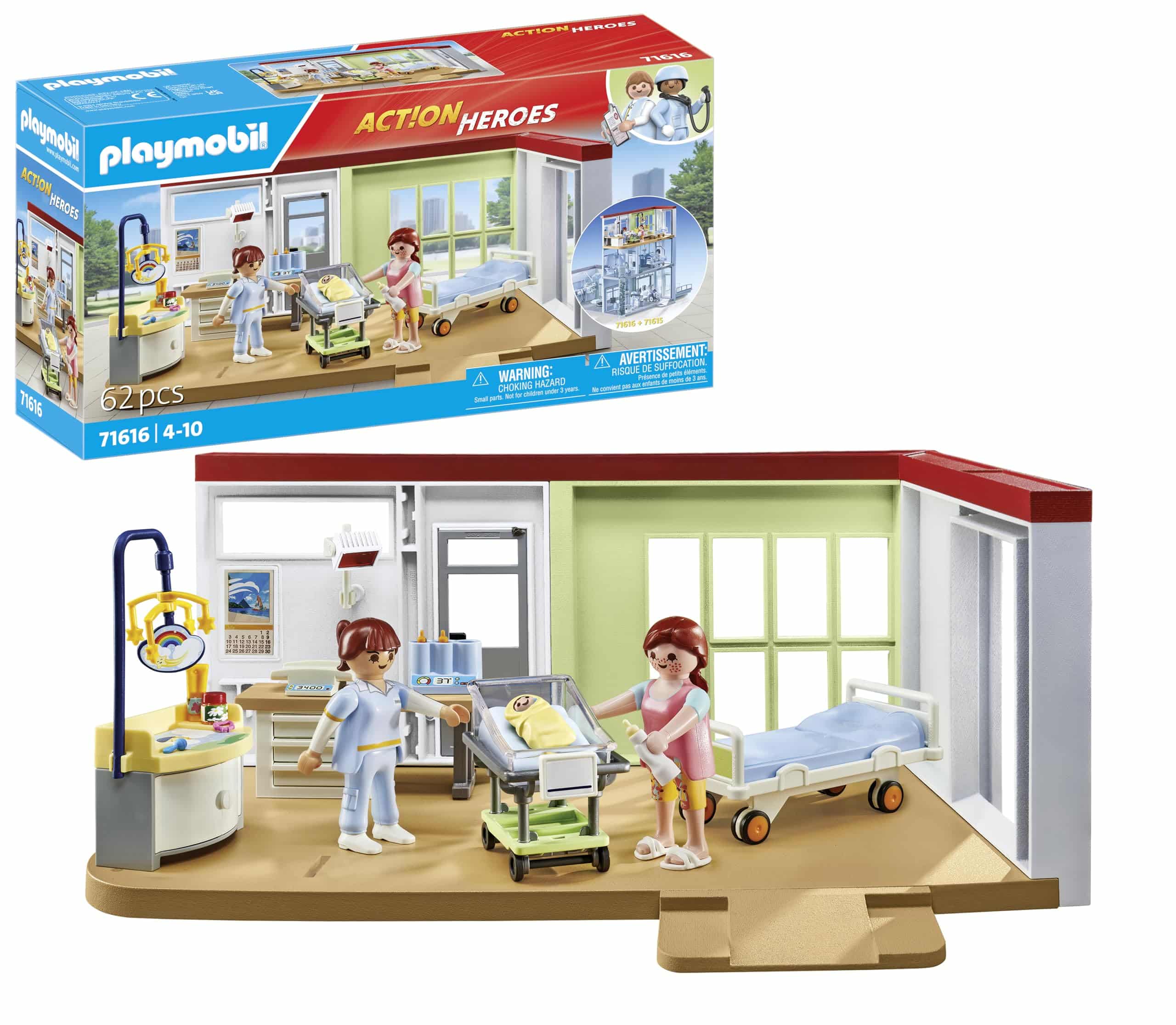 Playmobil EnfantCado Chambre de maternité 71616 avec deux personnages et bébé