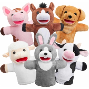 Marionnettes à Main Animaux de la Ferme EnfantCado Lot de 6