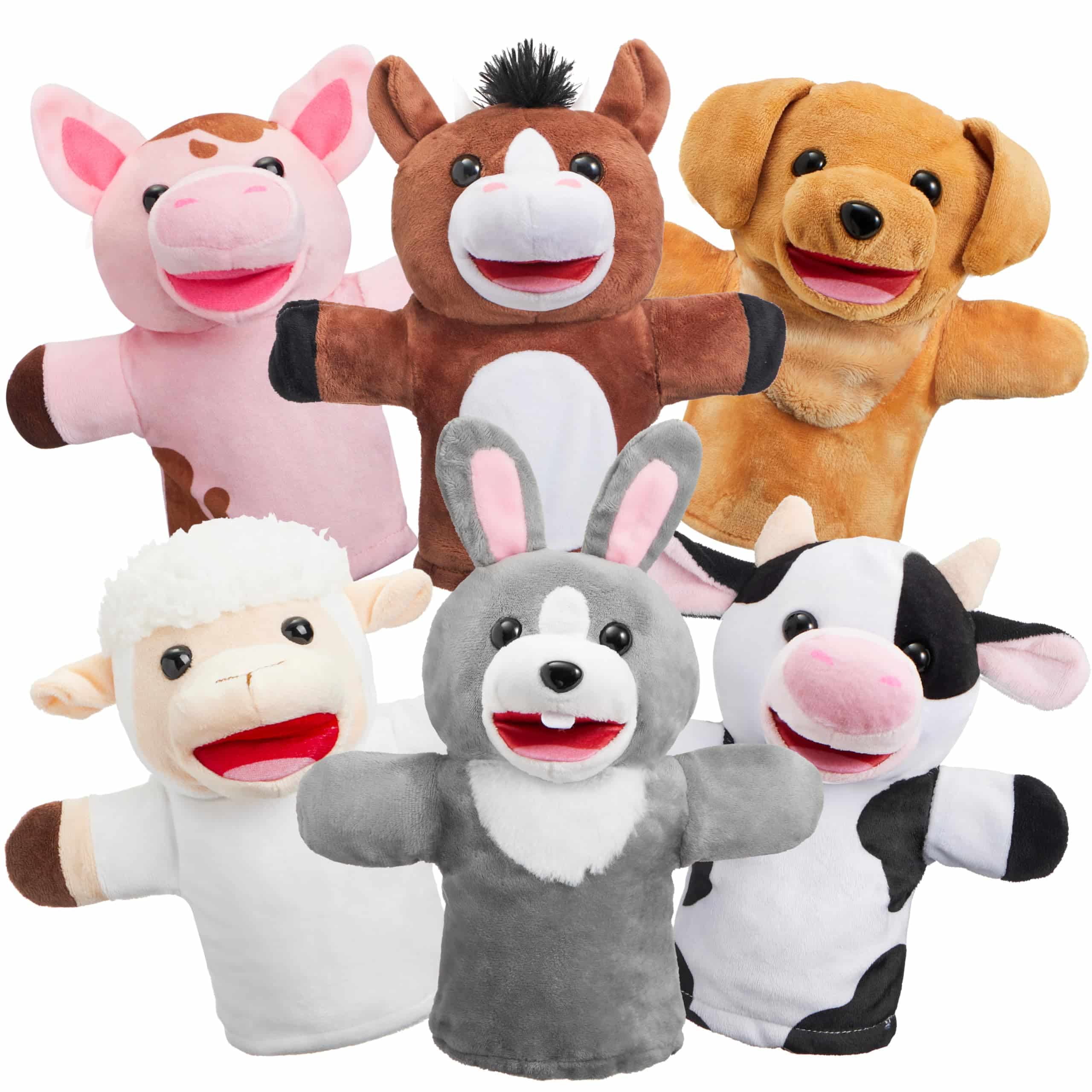 Marionnettes à Main Animaux de la Ferme EnfantCado Lot de 6
