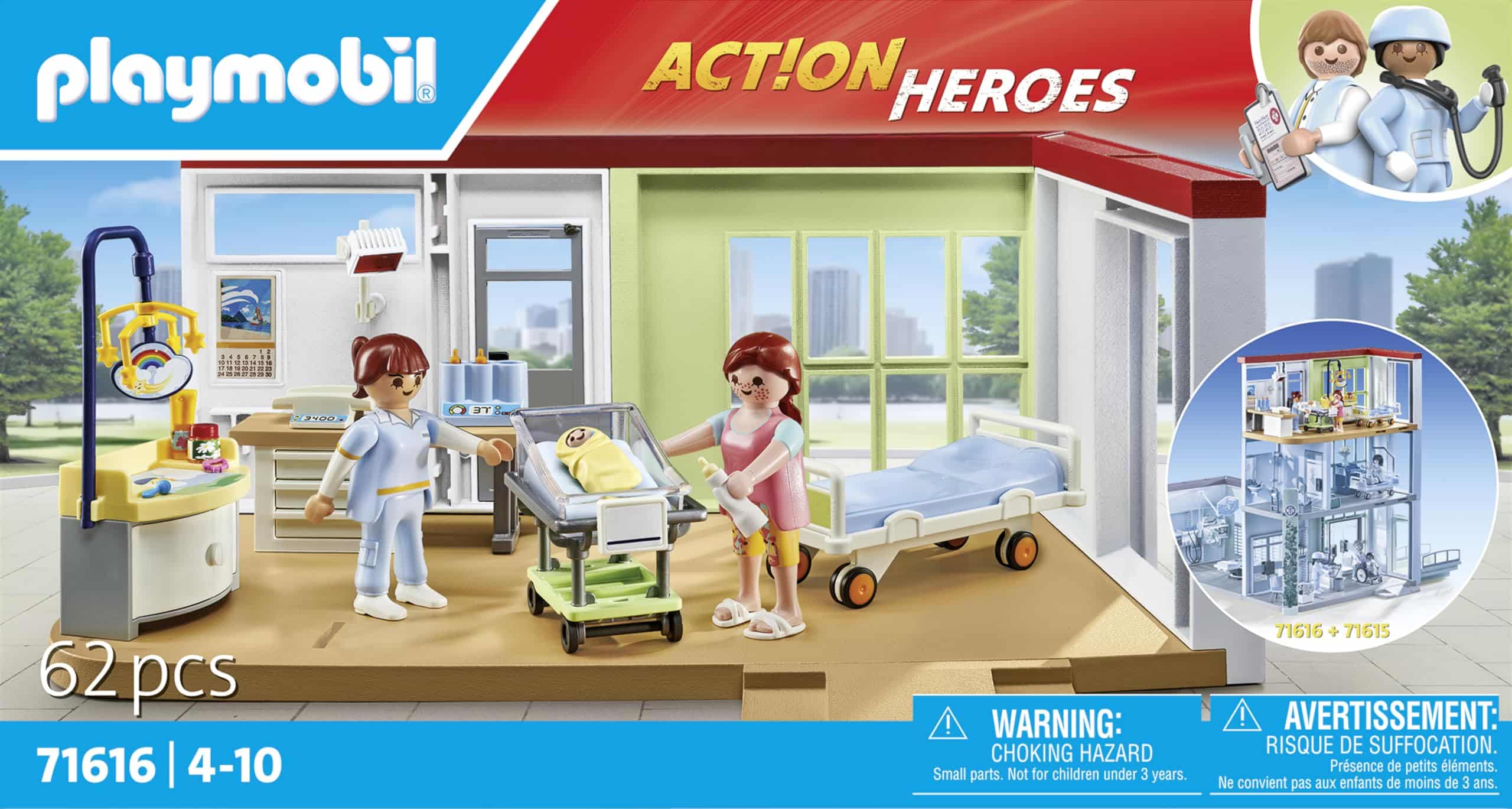 Playmobil EnfantCado Chambre de maternité 71616 avec deux personnages et bébé – Image 4