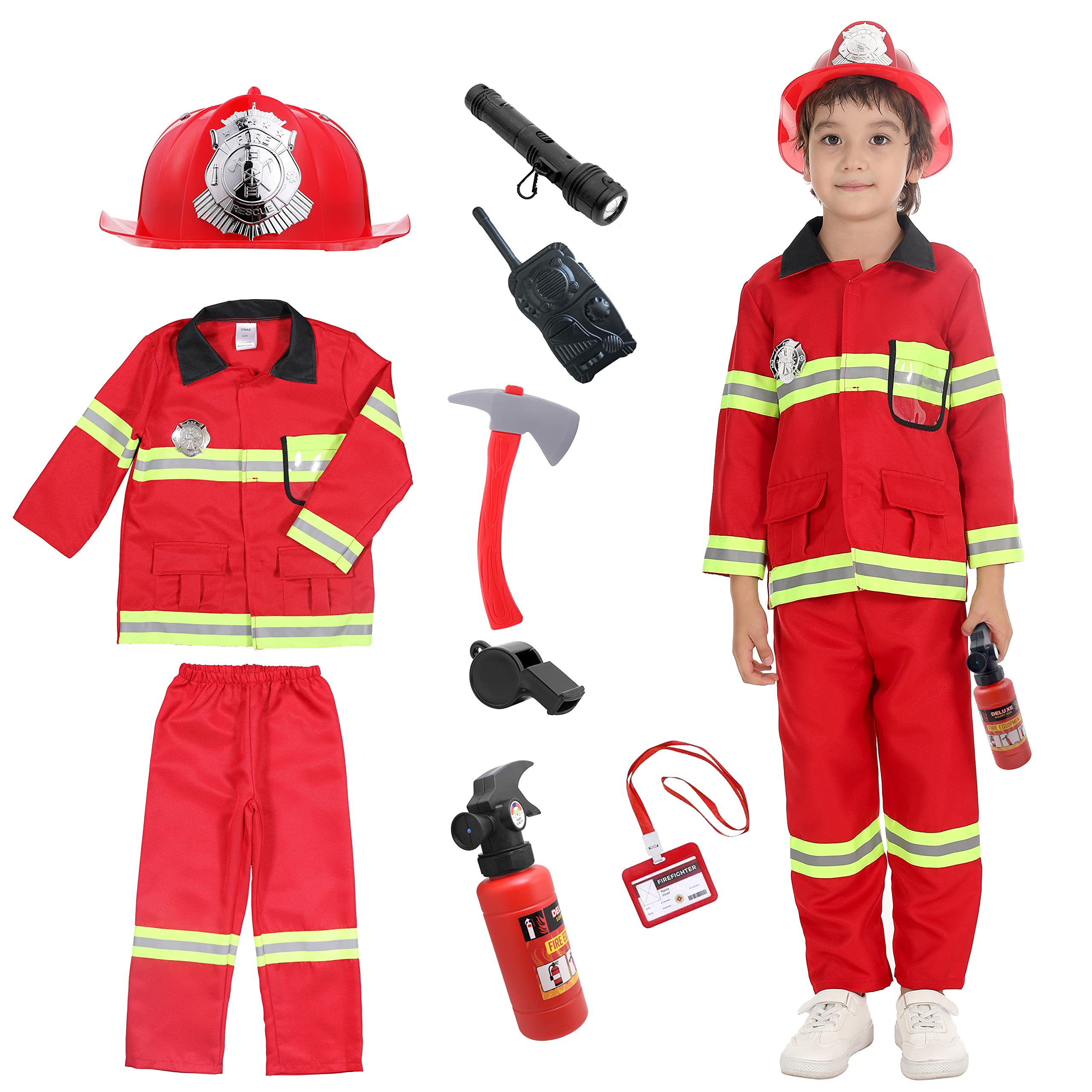 Costume de Pompier EnfantCado Chef des Pompiers Cosplay Jeu de Rôle