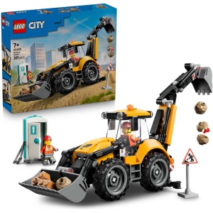 Camion Tractopelle Jaune LEGO City avec 2 Minifigurines