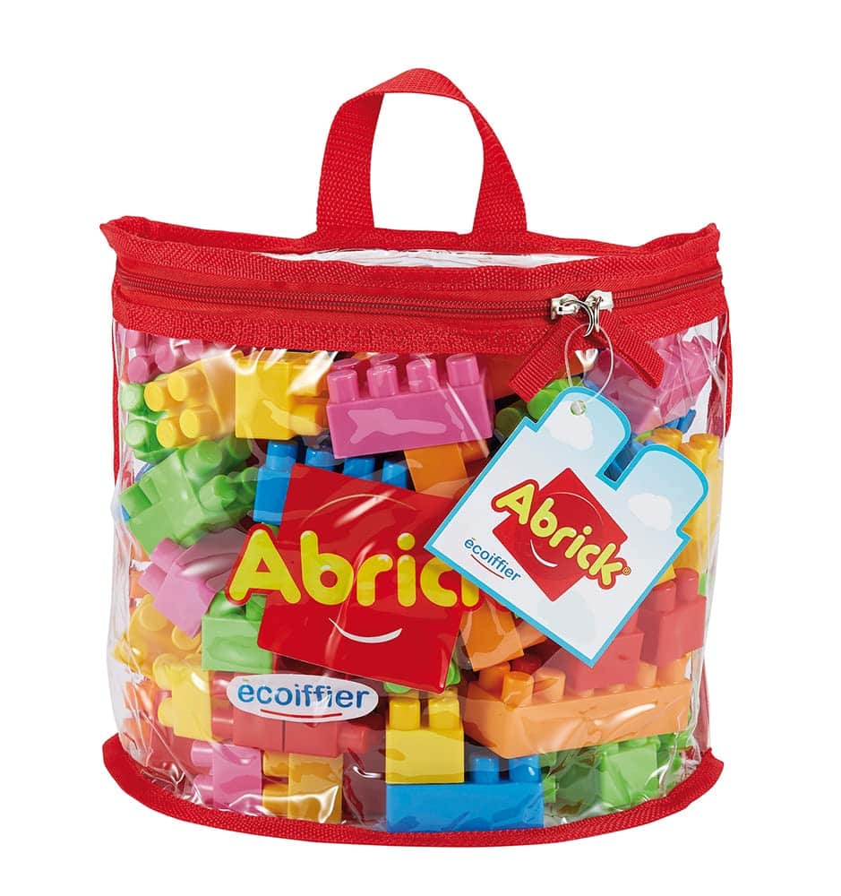 Sac demi-lune et ses briques à empiler Abrick EnfantCado 100 pièces