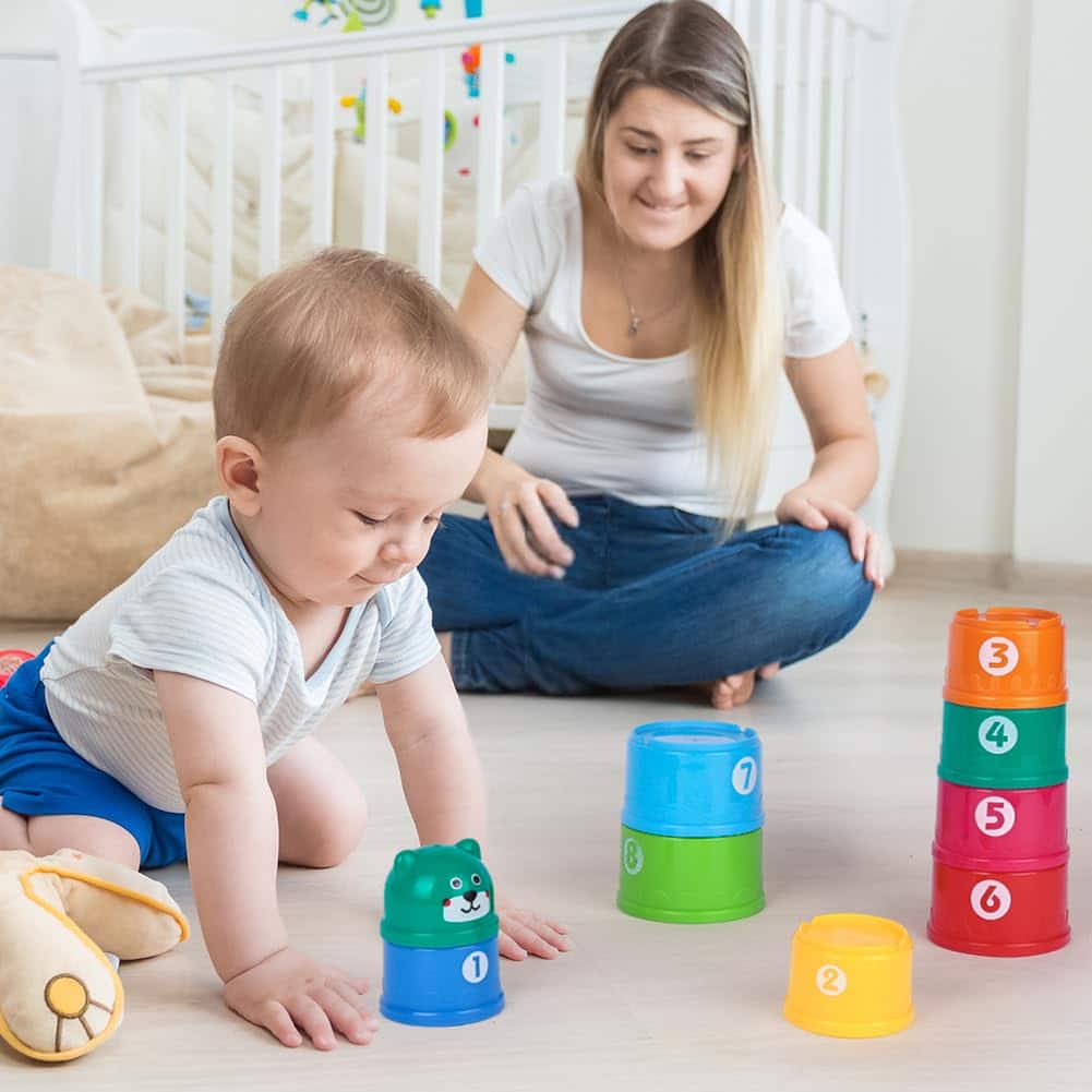 Tasses à Empiler Bébé EnfantCado Lot de 9 Jouets d'Éveil Sensoriel – Image 7