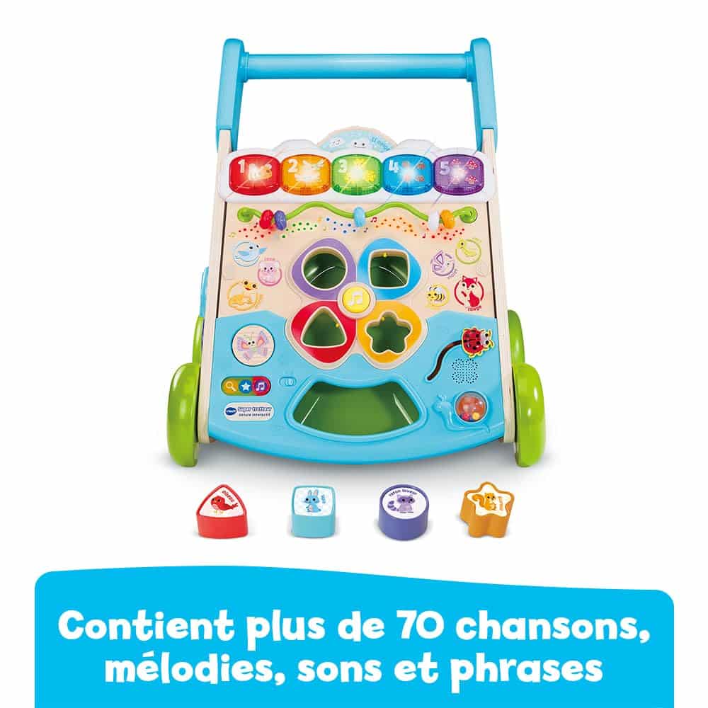 Trotteur Bébé 2 en 1 VTech Super Trotteur Nature Interactif Partiellement en Bois – Image 4