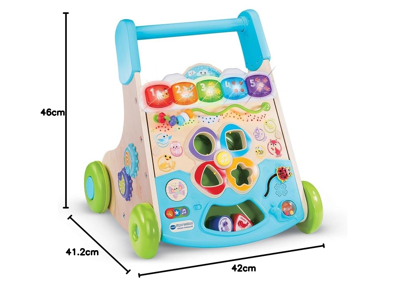 Trotteur Bébé 2 en 1 VTech Super Trotteur Nature Interactif Partiellement en Bois – Image 6