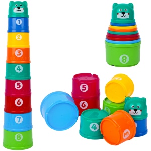 Tasses à Empiler Bébé EnfantCado Lot de 9 Jouets d'Éveil Sensoriel