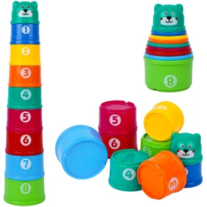 Tasses à Empiler Bébé EnfantCado Lot de 9 Jouets d'Éveil Sensoriel