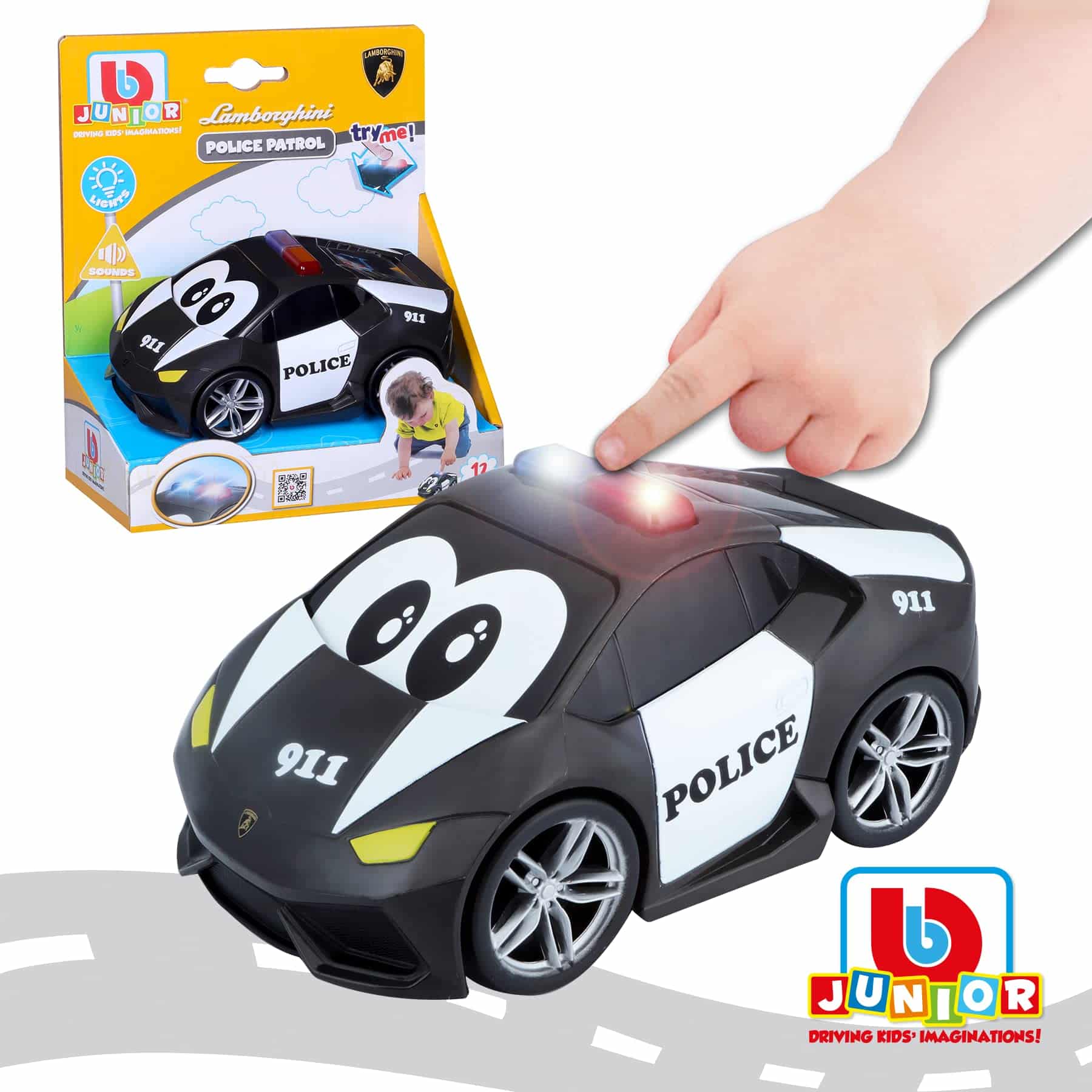 Voiture Police Lamborghini Bburago Junior Son et Lumière – Image 4