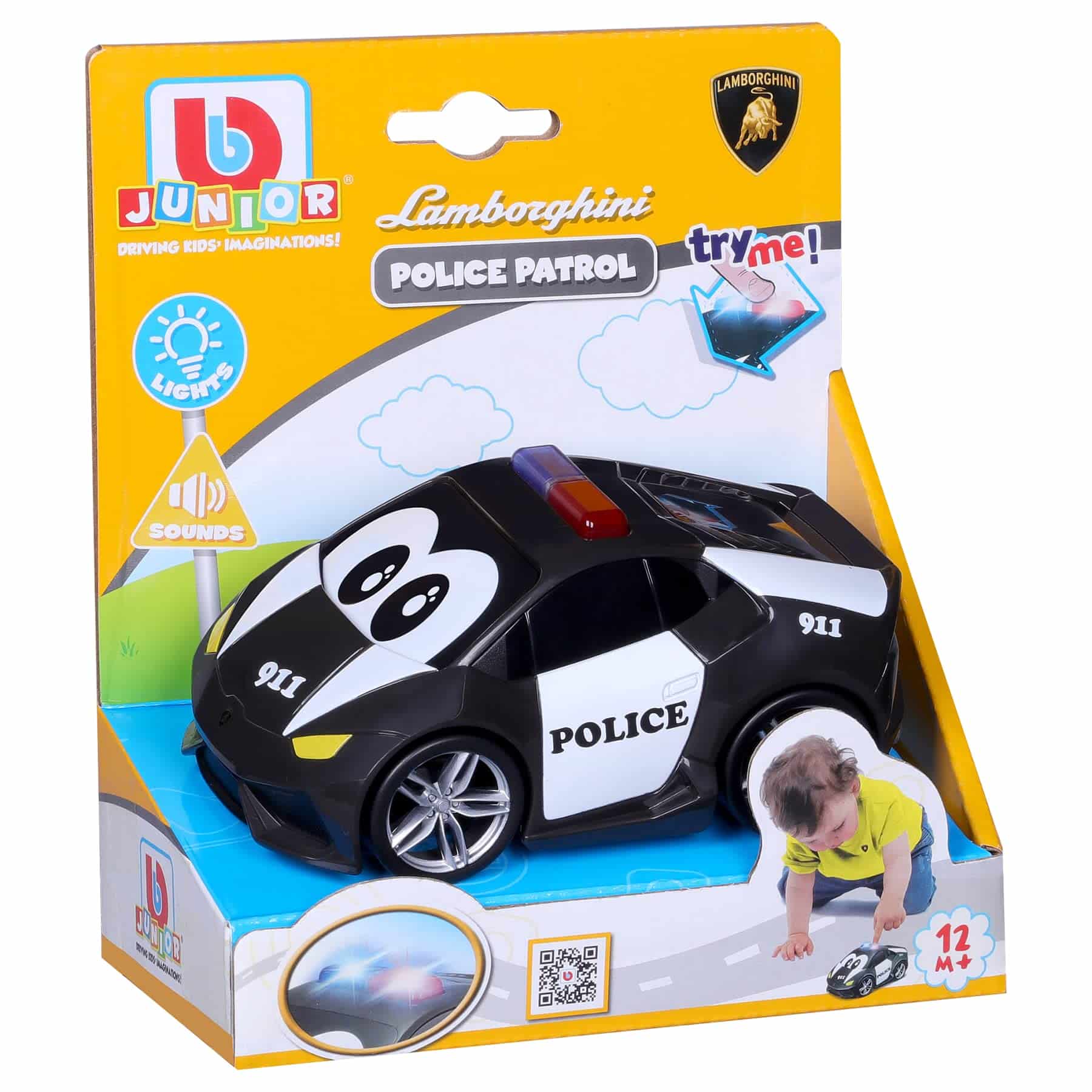 Voiture Police Lamborghini Bburago Junior Son et Lumière
