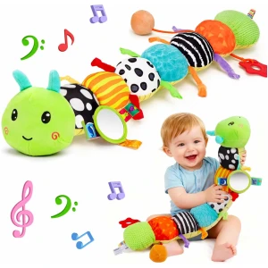 Jouet Peluche Chenille Musicale EnfantCado Montessori 0-6 Mois