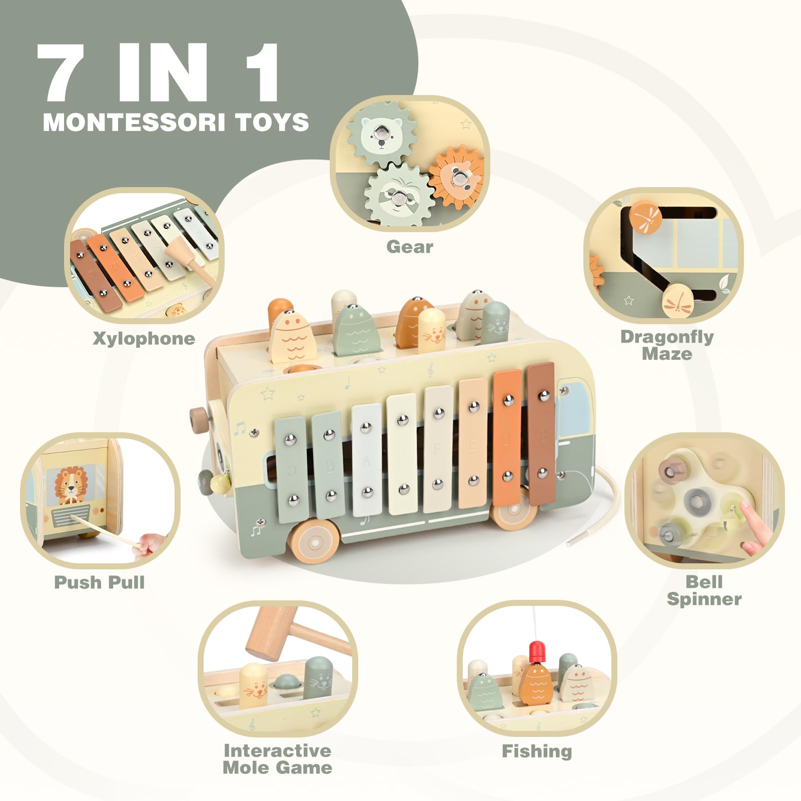 Jouet Montessori 7 en 1 Xylophone Bébé Vanplay – Image 2