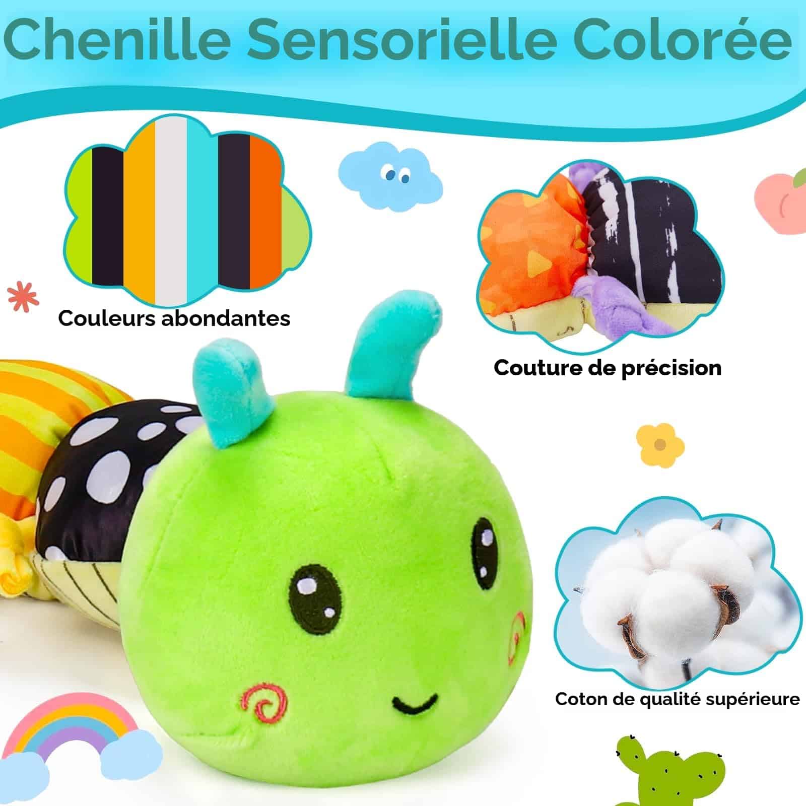 Jouet Peluche Chenille Musicale EnfantCado Montessori 0-6 Mois – Image 2