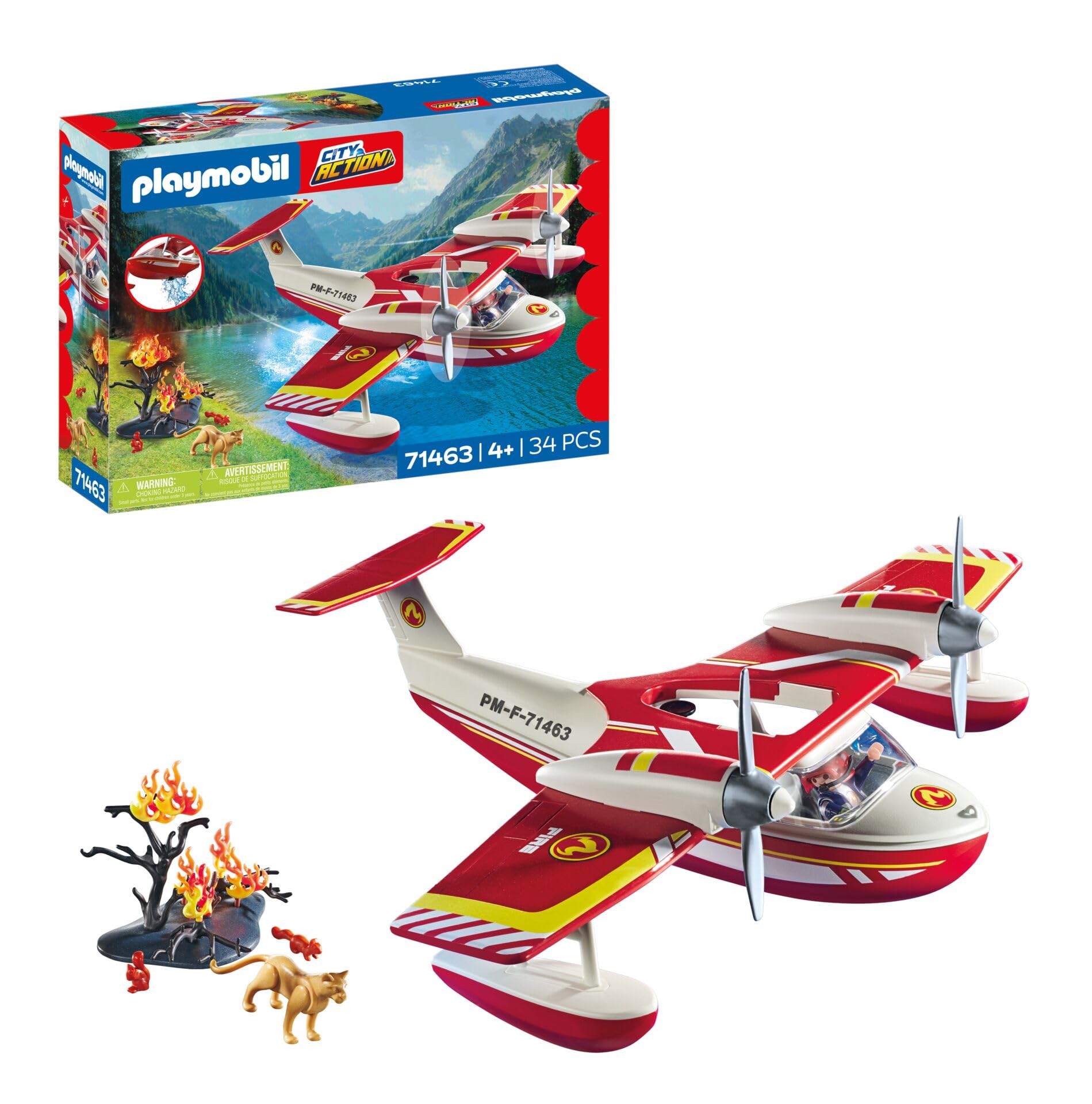 Playmobil 71463 Hydravion avec Pompier Action Heroes