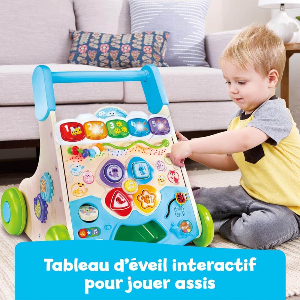 Trotteur Bébé 2 en 1 VTech Super Trotteur Nature Interactif Partiellement en Bois – Image 2