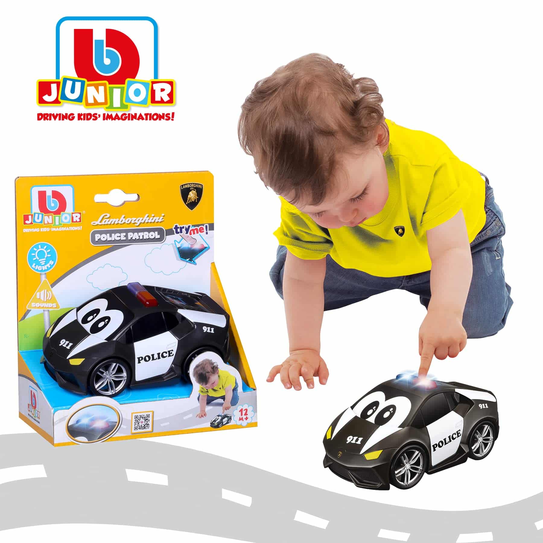 Voiture Police Lamborghini Bburago Junior Son et Lumière – Image 3