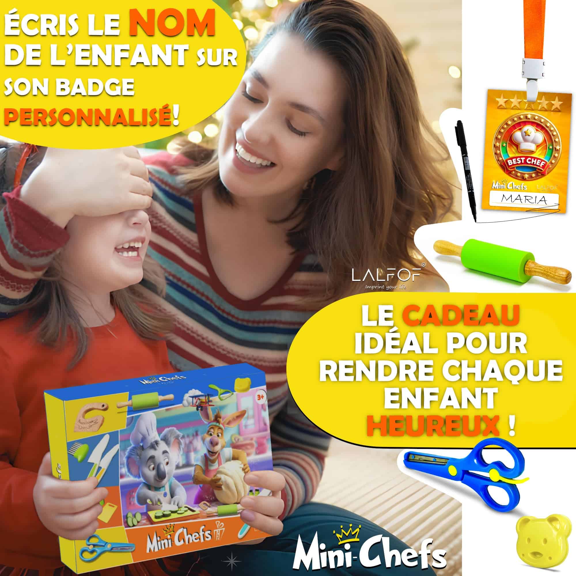 Kit Cuisine Enfant Sécurité Lalfof avec 3 Couteaux et 20 Ustensiles Montessori – Image 6