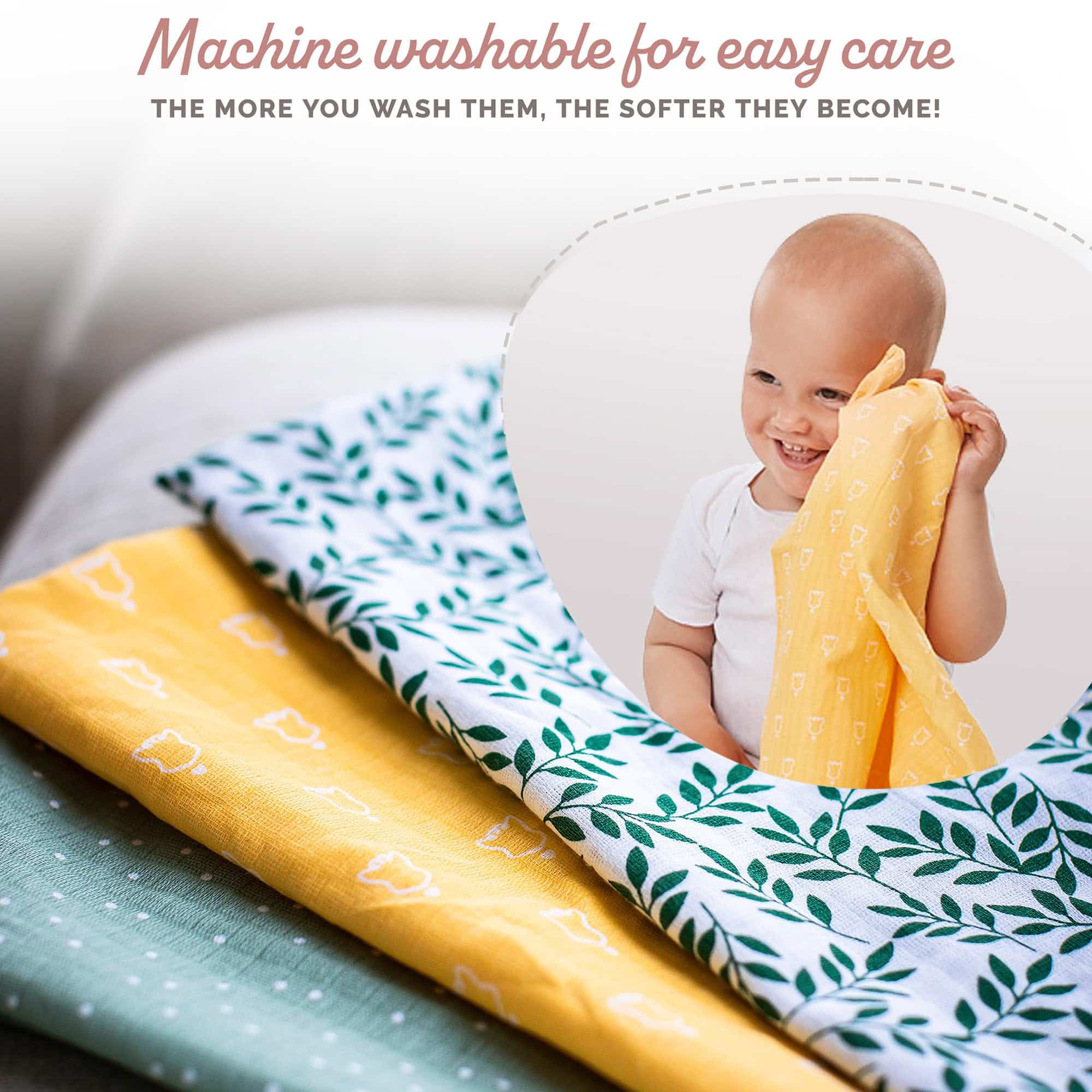 Set de 4 langes Sophie la Girafe 70×70 cm multicolore pois – Image 3