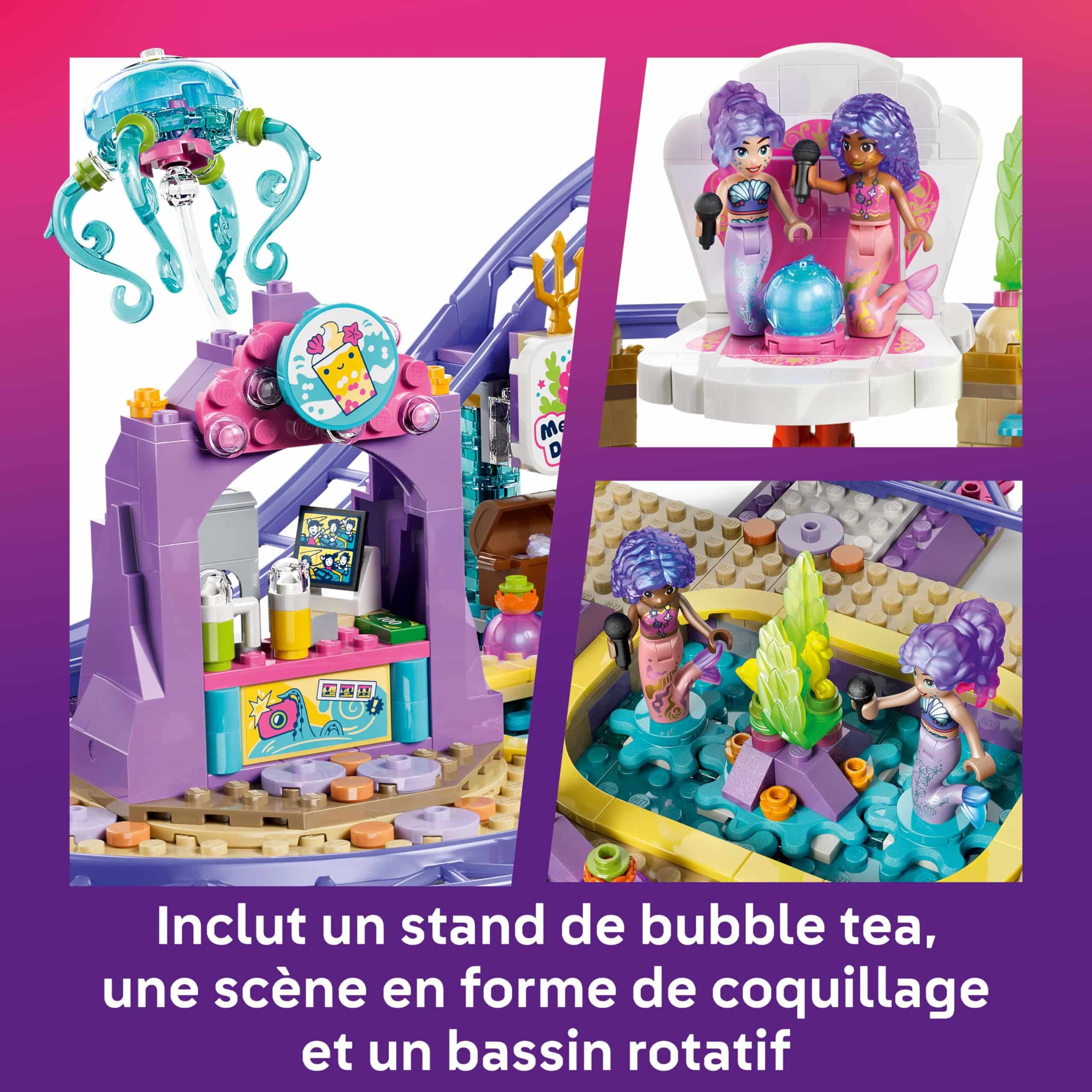 Jeu de construction LEGO Friends Les Montagnes Russes des Sirènes avec 3 wagons et 5 mini-poupées – Image 3