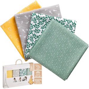 Set de 4 langes Sophie la Girafe 70×70 cm multicolore pois