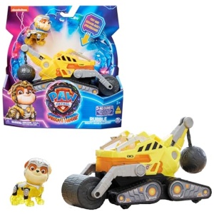 Paw Patrol - Pat Patrouille - Véhicule + Figurine Ruben du Film - Voiture Figurine À Collectionner - Sons Lumières - Pat Patrouille Jouet - 